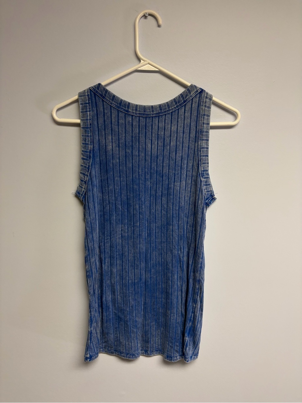 Zenana Outfitters Blue Ribbed Tank Top - Sleeveless Knit